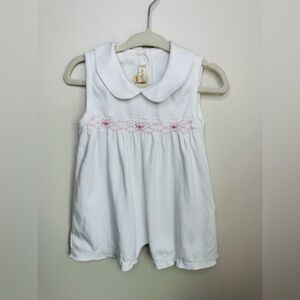 Baby Chic White Smocked Romper Size 12M